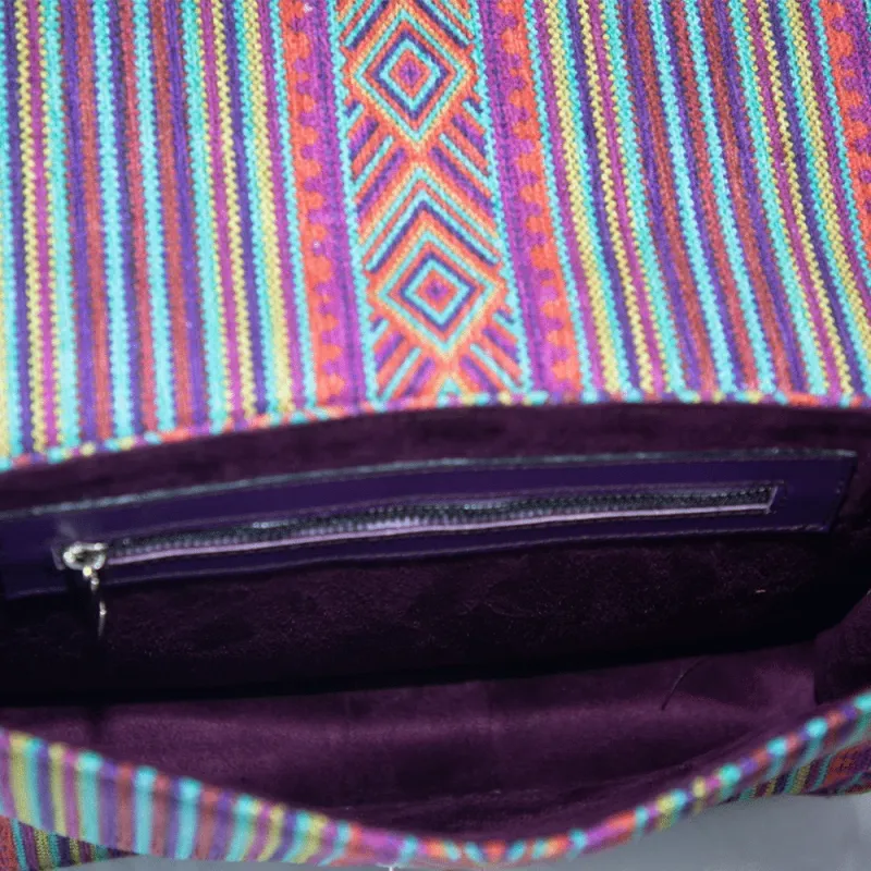 Sac Tazult en cuir et tissu berbère – Élégance marocaine moderne