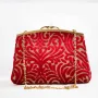 Sac Z’man – Velours Rouge & Tissu Doré