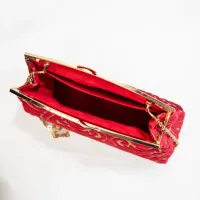 Sac Z’man – Velours Rouge & Tissu Doré