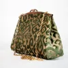 Sac Z’man – Velours Vert & Tissu Doré