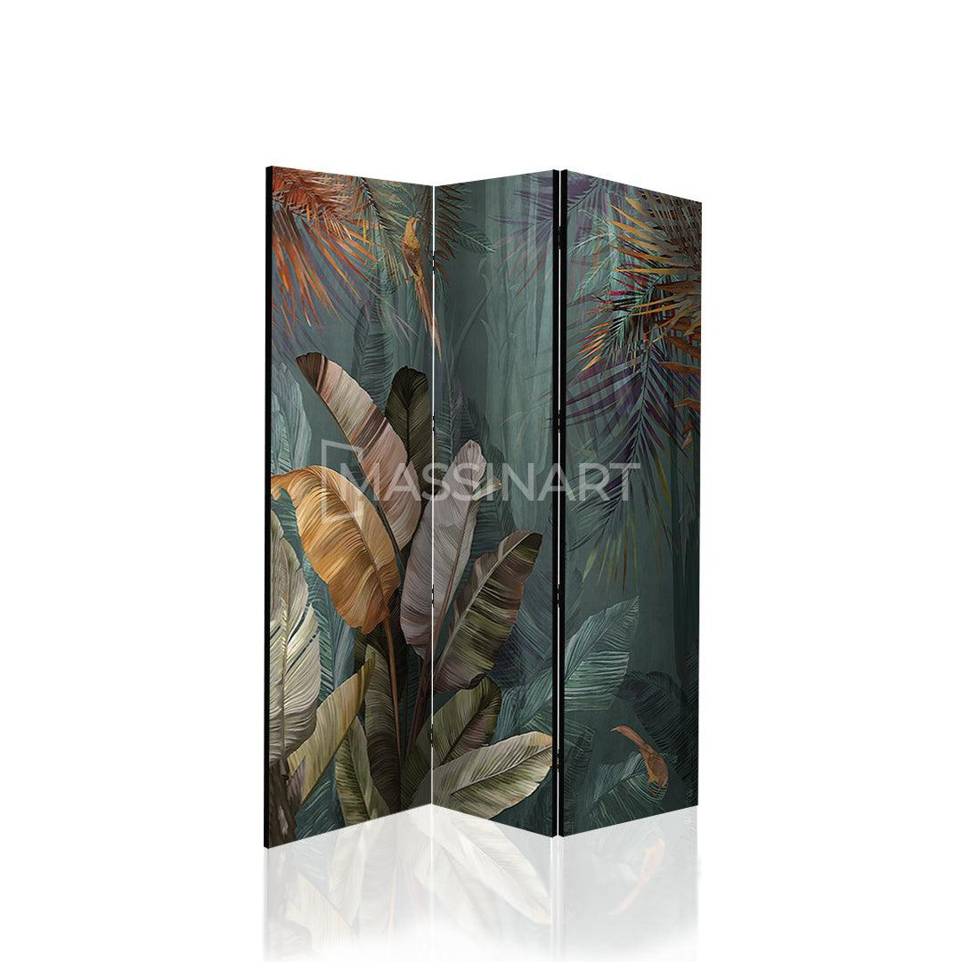 Paravent de séparation d'espace Tropical Leaves