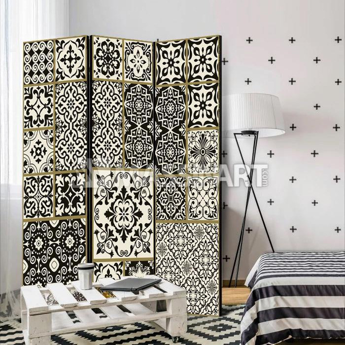 Paravent Mosaïque en doré