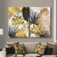 Feuilles tropicales sur Marbre