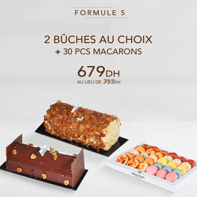 2 Bûche au choix plus 30 pcs Macarons