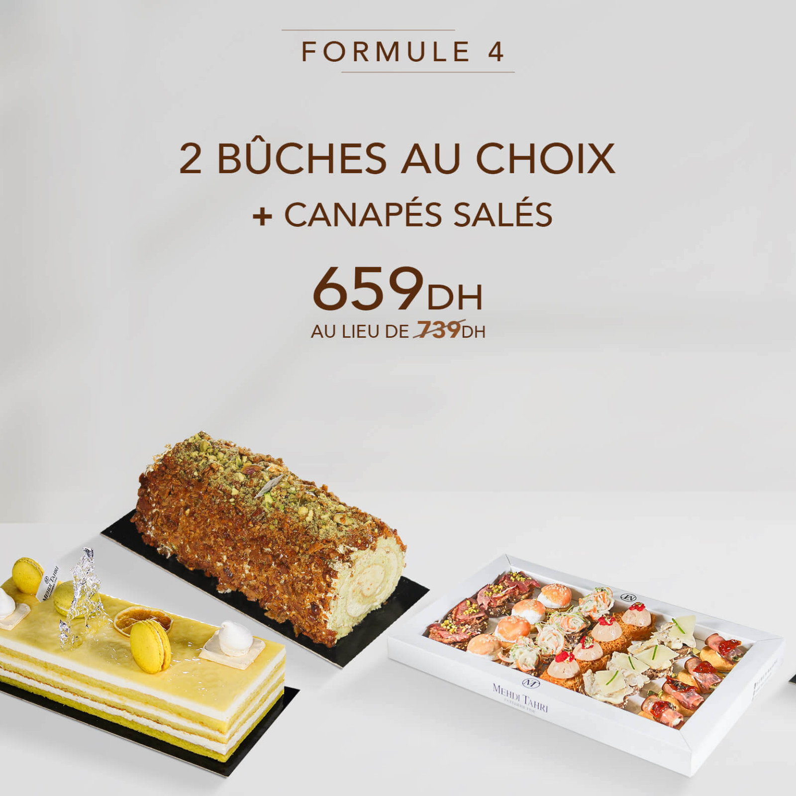 2 Bûche au choix avec Canapés salés