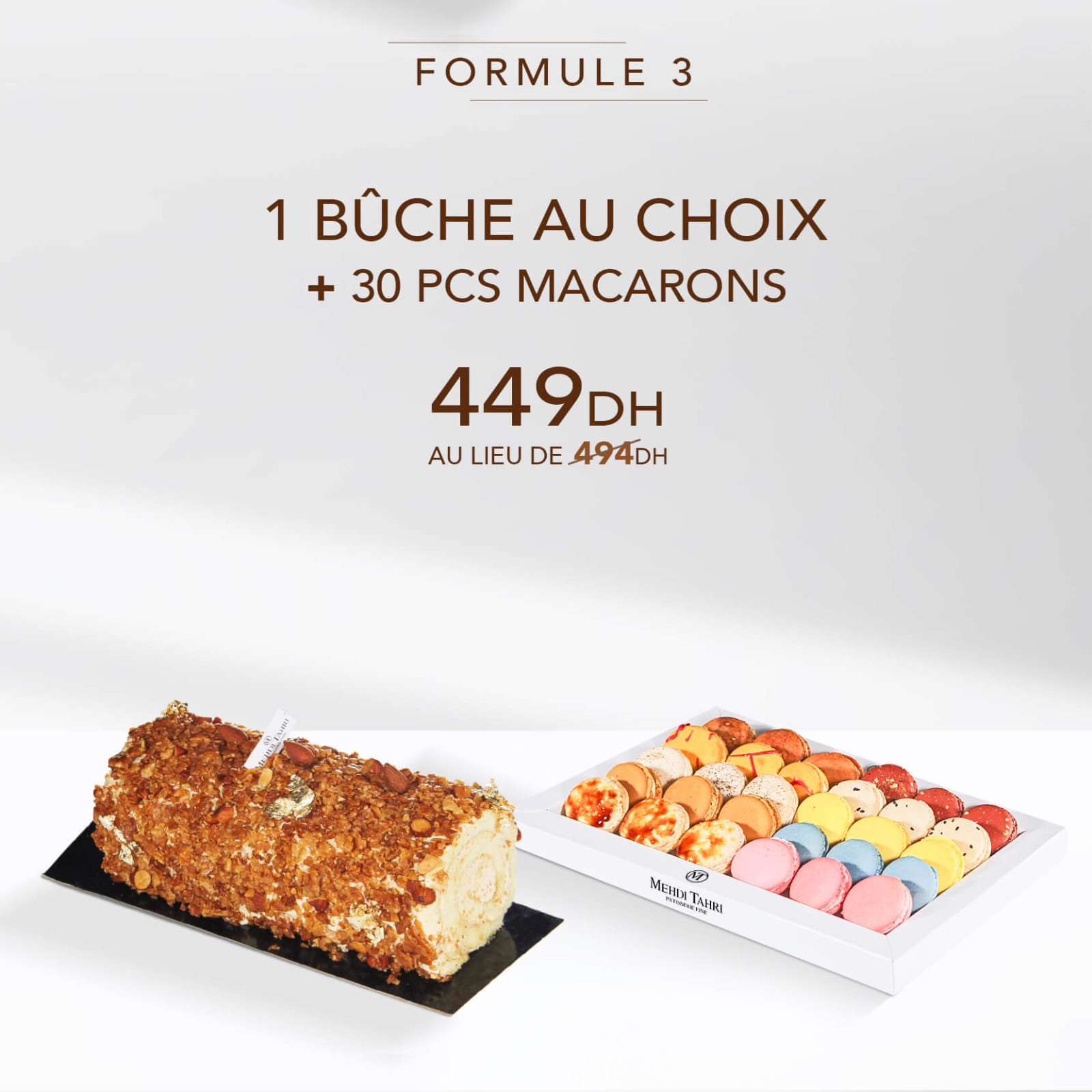 1 Bûche au choix avec 30 pcs Macarons