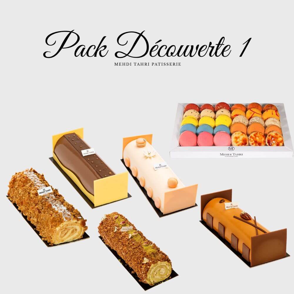 bûche au choix (de 6 à 8 personnes ) + 30 pièces assortiment macarons sucrés