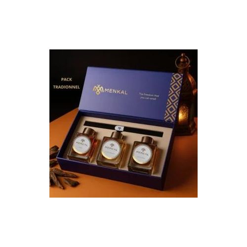 Menkal Parfums Pack Traditionnel – Diffuseurs d’Ambiance MENKAL – Oud, Fleur d’Oranger & Musk Ambré (3 x 100 ml)