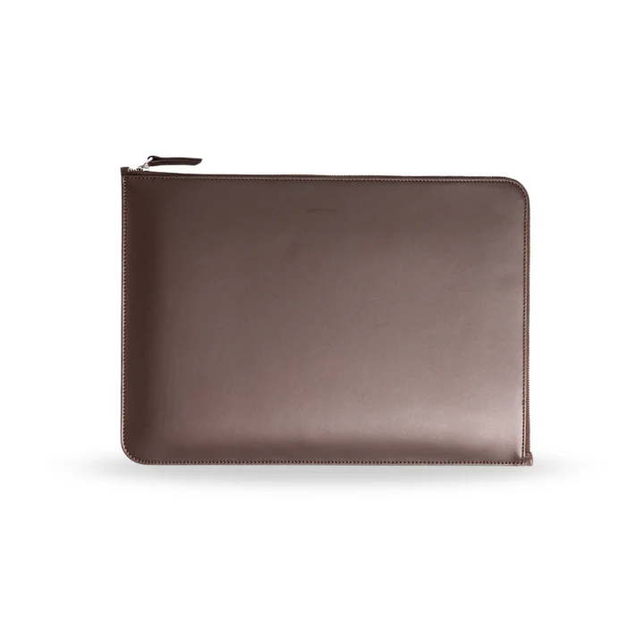 DAYI | Pochette ordinateur en cuir - Marron