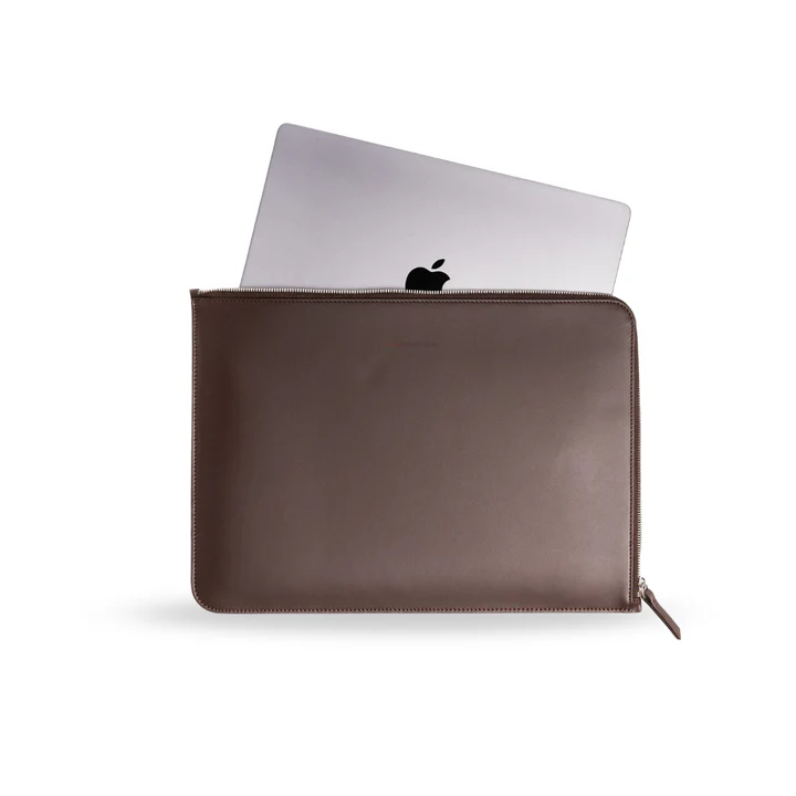 DAYI | Pochette ordinateur en cuir - Marron