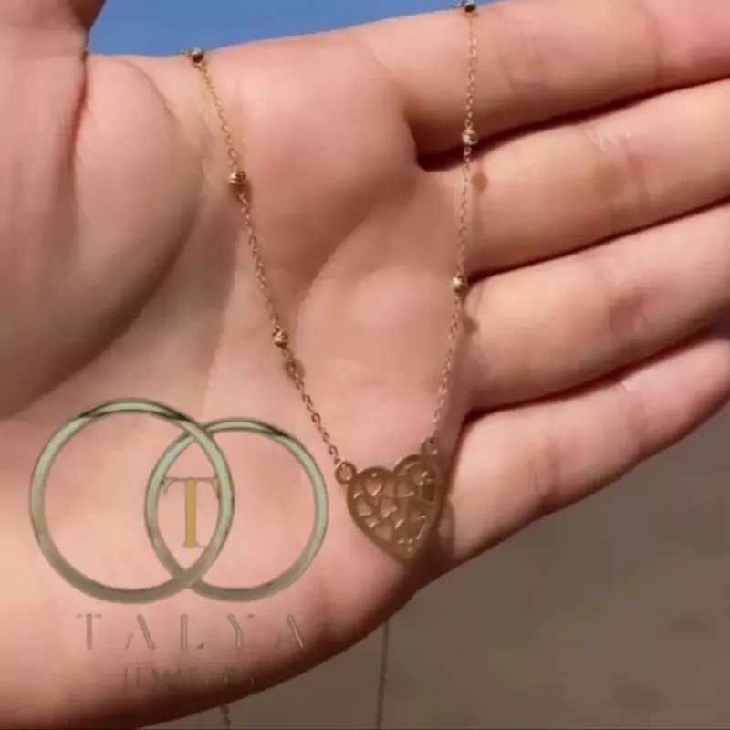 Collier Coeur Blanc en Or 18K