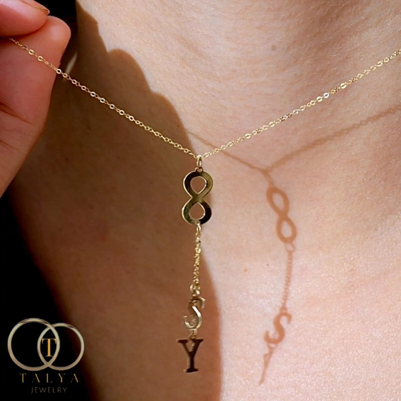 Collier lettres Infini En Or 18K