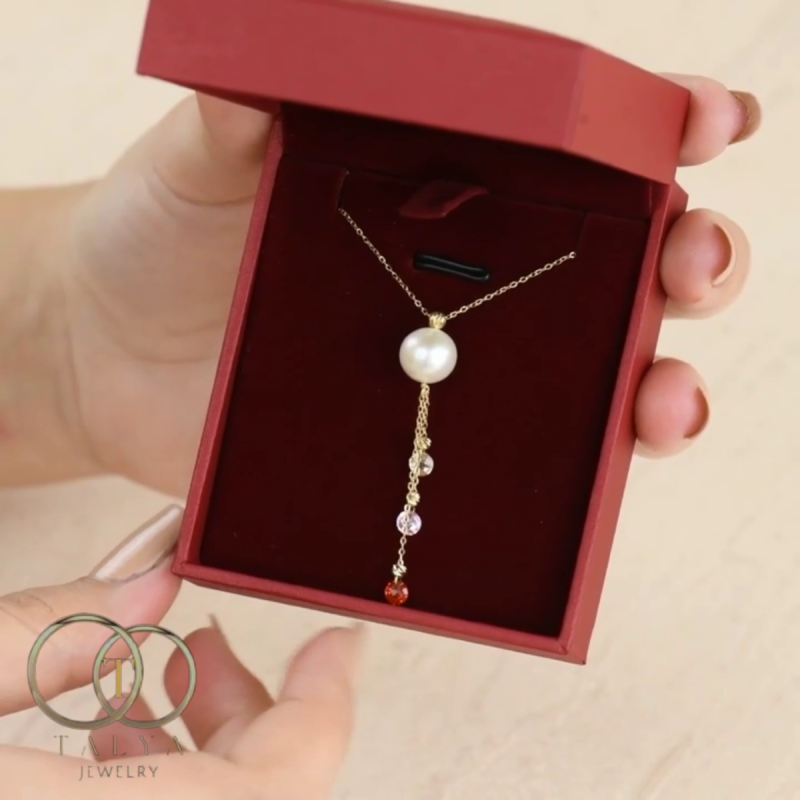 Collier perles Couleurs En Or 18K