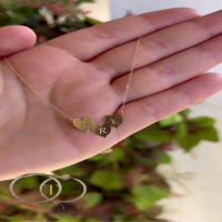 Collier Triple Coeur Gravé En Or 18K