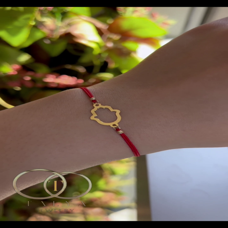 Cordon Khmissa Boules En Or 18K