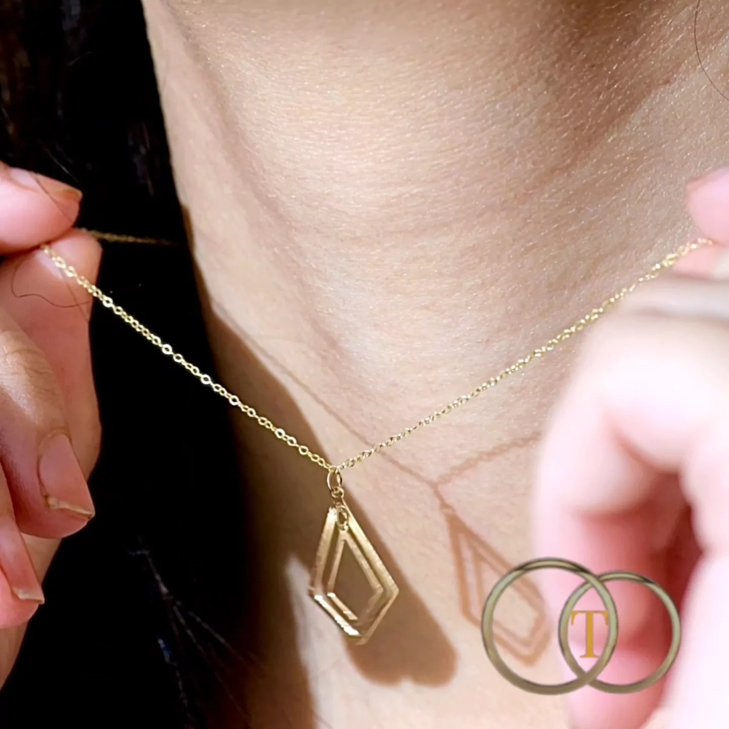 Collier Losange En Or 18K