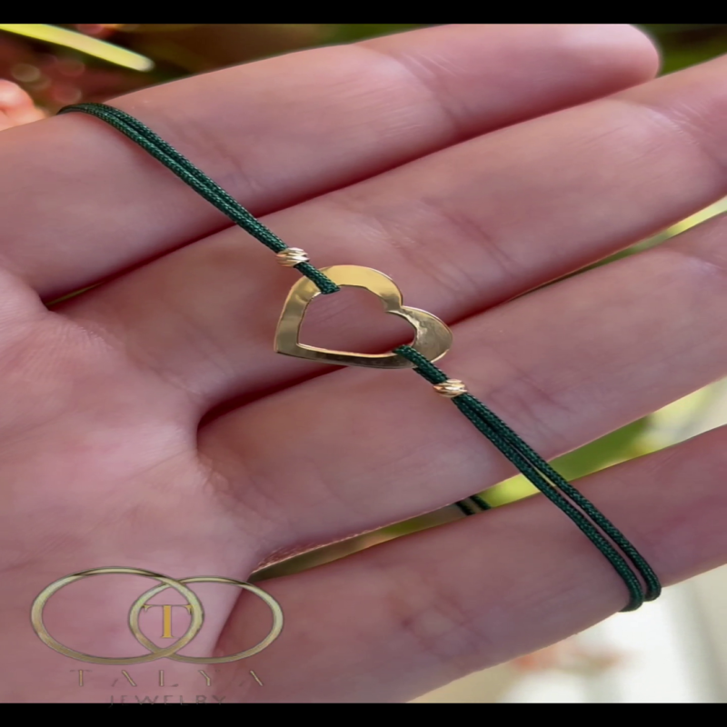 Cordon Coeur Boules En Or 18K