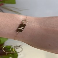 Gourmette Coeur Initial En Or 18K