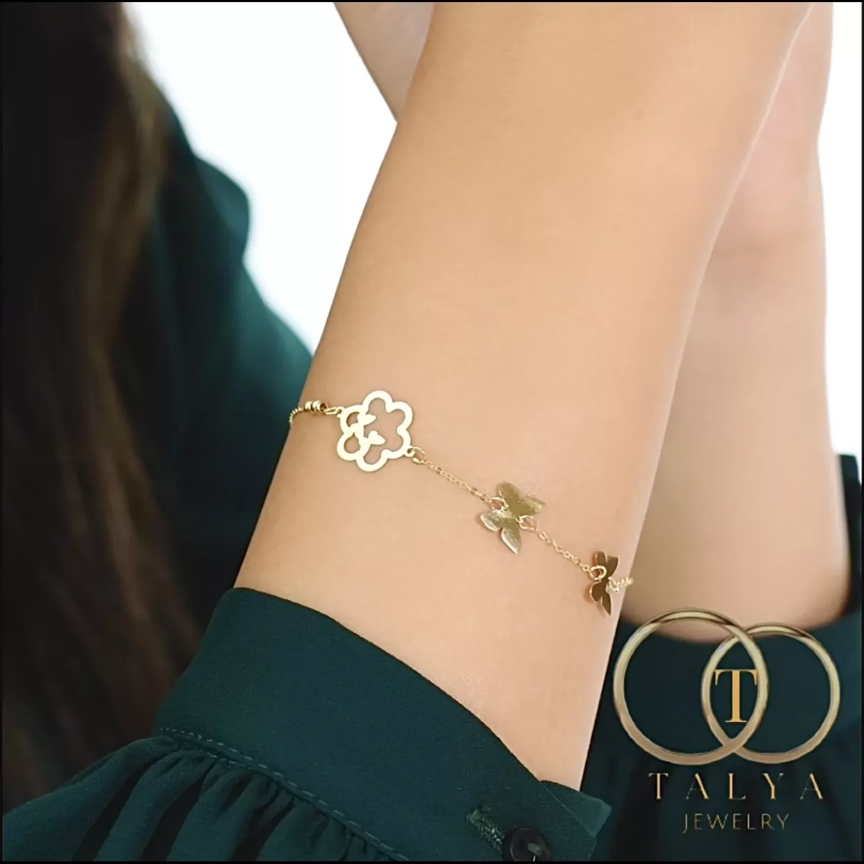 Bracelet Papillons En Or 18K