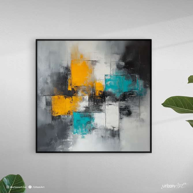 Tableau Abstrait Noir Gris