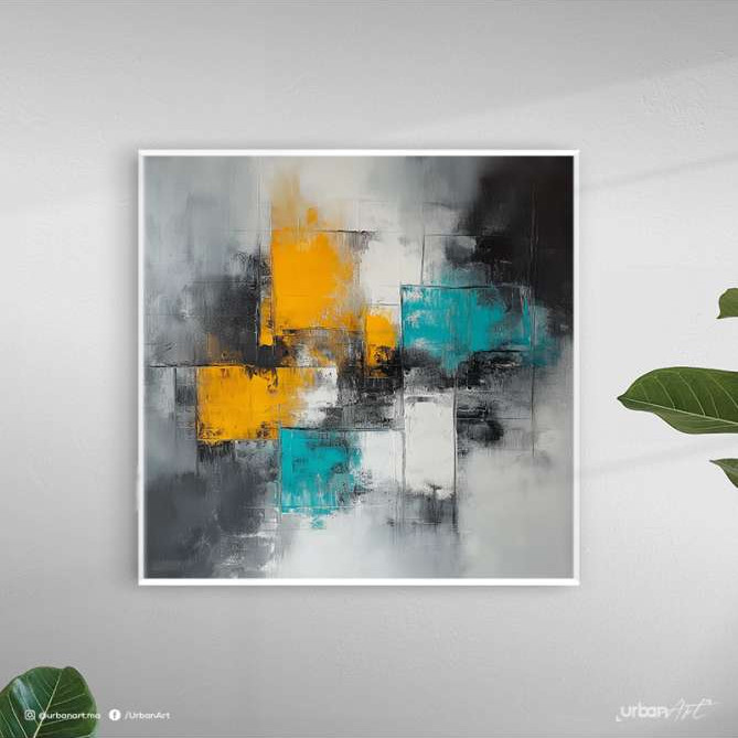 Tableau Abstrait Noir Gris