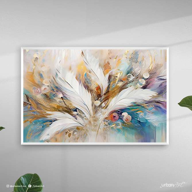 Tableau Nature Art feuilles d'or
