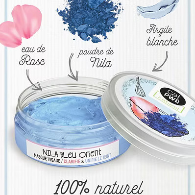 NILA BLEU ORIENT Masque Visage Eclaircissant + Unifie le Teint