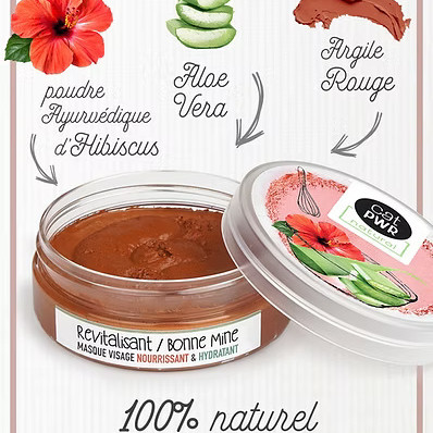 HYDRATANT / BONNE MINE Masque Visage Argile Rouge Défatigant