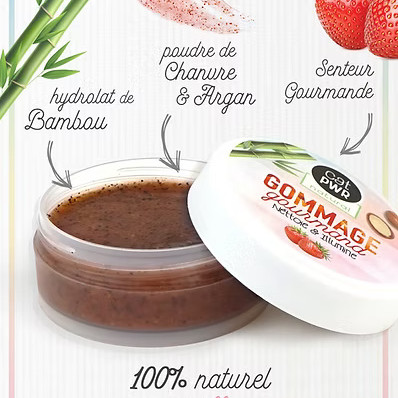 GOMMAGE Visage GOURMAND Nettoyant et Exfoliant Ultra Doux + Eclat