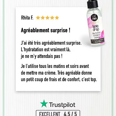 TONIC DROP Brume Visage Tonifiante à l'eau de Rose & Vitamine C