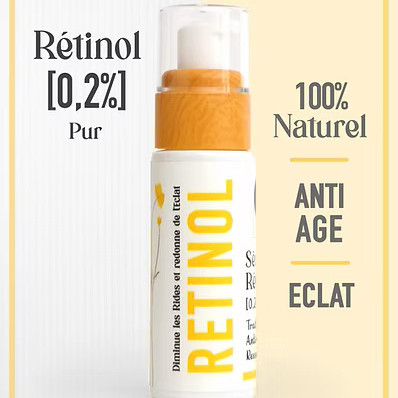 Traitement RETINOL pur [0,2%] Sérum concentré Anti-Age & Anti-Rides + Eclat