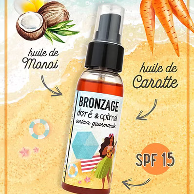 Huile Bronzante CAROTTE & MONOI de TAHITI pour un Bronzage Doré