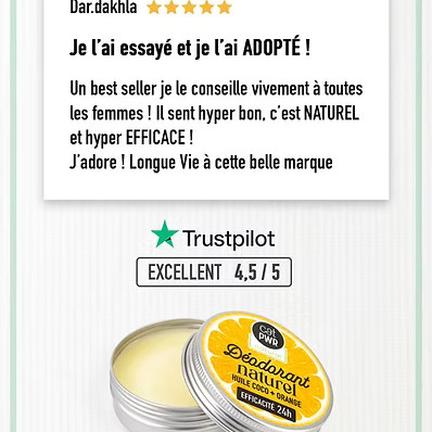 Anti-Transpirant / DEODORANT NATUREL Efficacité 24H Sans Sel d'Aluminium