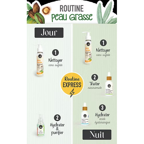Routine PEAU GRASSE pour réguler efficacement l'excès de Sébum Routine PEAU GRASSE pour réguler efficacement l'excès de Sébum