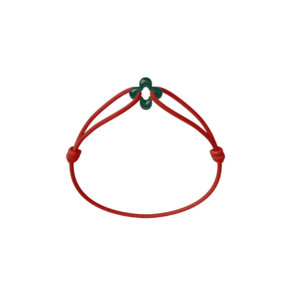 Bracelet Cordon - Mini Green Clover