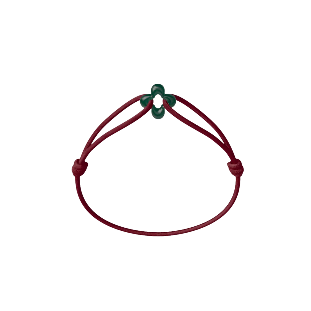 Bracelet Cordon - Mini Green Clover