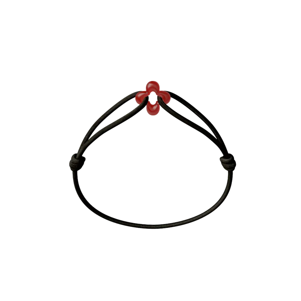 Bracelet Cordon - Mini Red Clover