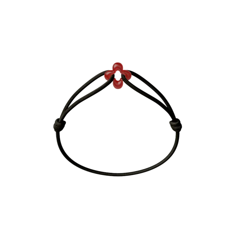 Bracelet Cordon - Mini Red Clover