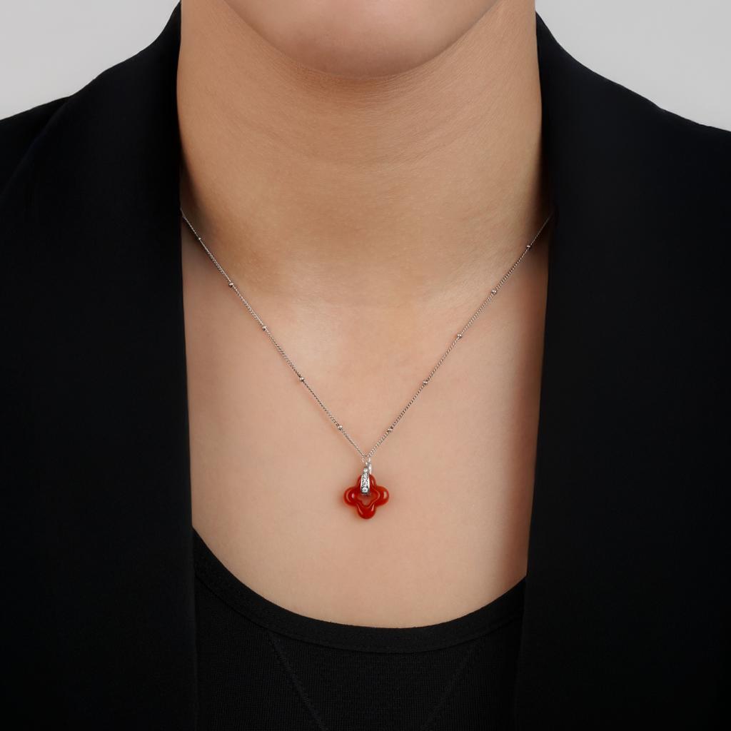 Collier Silver Clover
