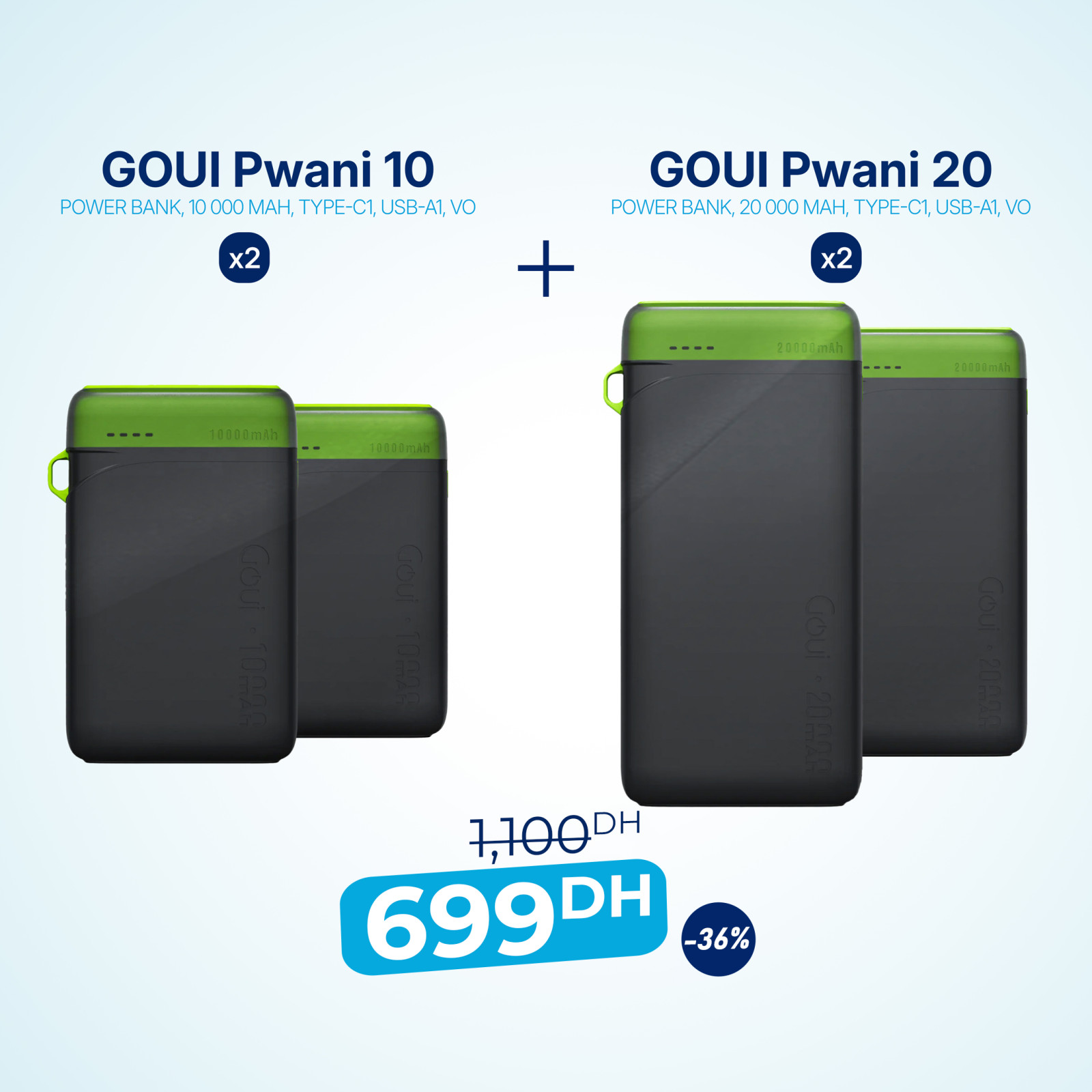 Pack 2x Pwani 10 avec 2x Pwani 20
