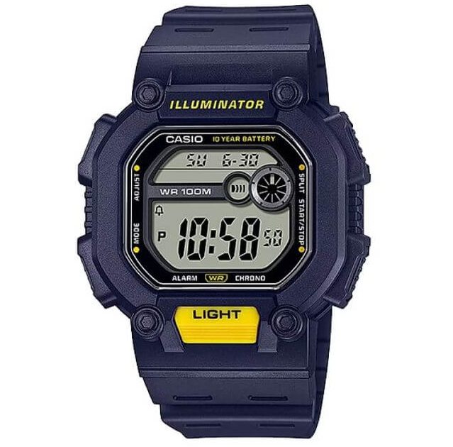Casio – Montre sport au bracelet en résine bleu – Autonomie pile 10 ans – W-737H-2AV