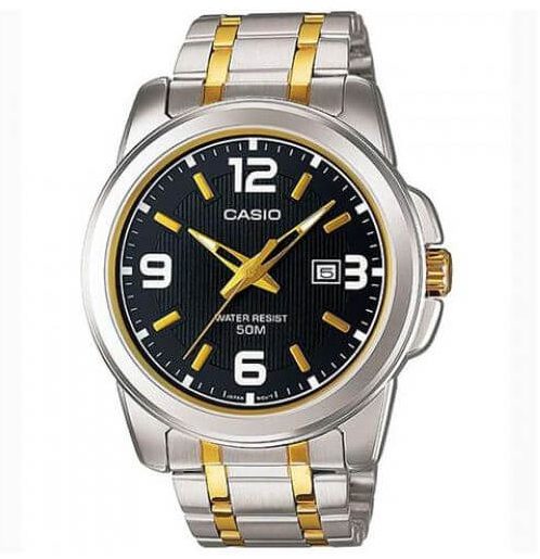 Casio &ndash; Bicolore pour hommes &ndash; Bracelet en acier inoxydable &ndash; MTP-1314SG-1AV