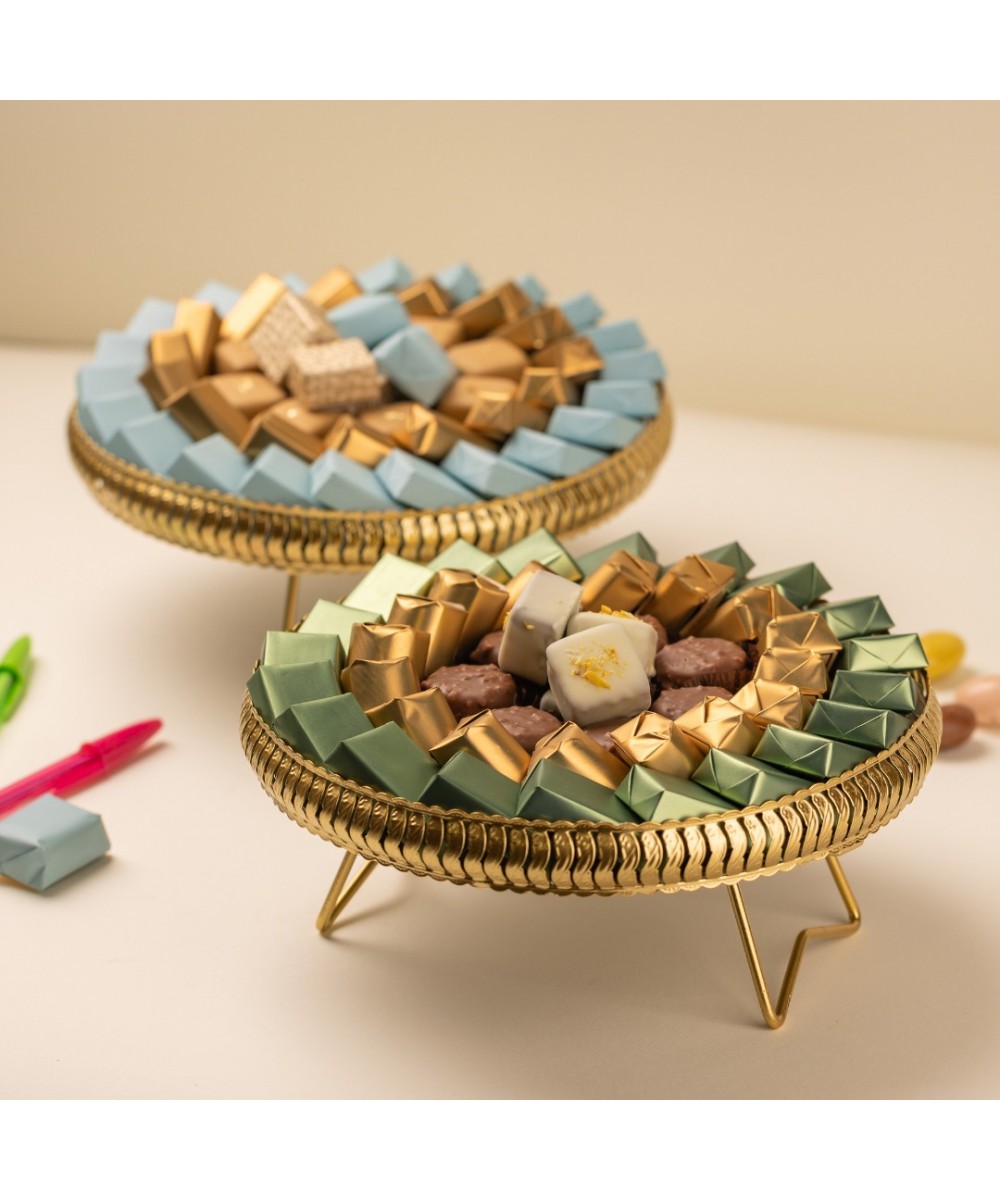 Cadeau chocolat - Plateau Dor&eacute; rond
